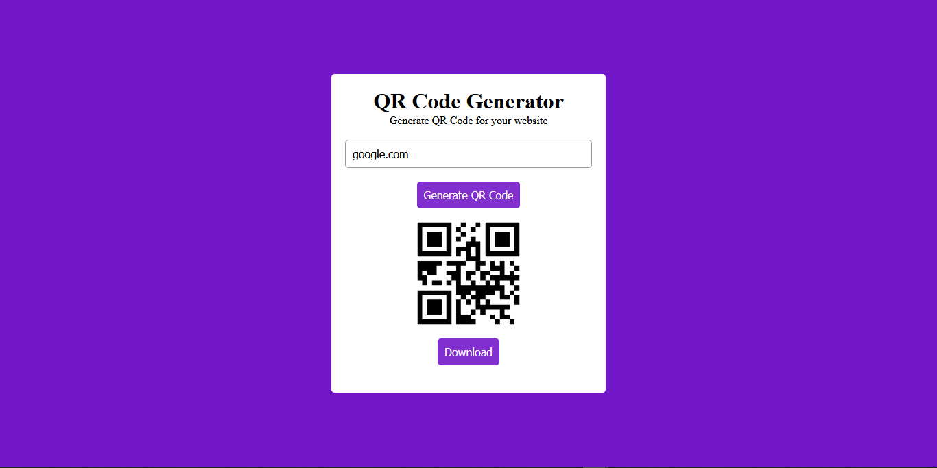 QR Generator JS Project Image