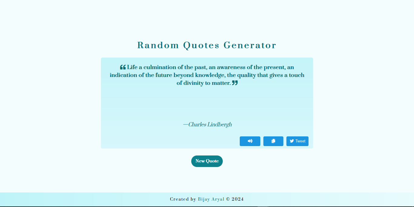 Random Quote Generator JS Project Image